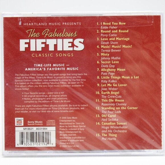 The Fabulous Fifties Classic Songs CD Sealed Time Life Music - Picture 2 of 2